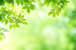 verde le foglie su un' soleggiato giorno. ai-generato foto