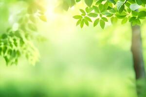 verde le foglie su un' soleggiato giorno. ai-generato foto