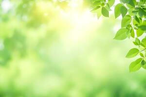 verde le foglie su un' soleggiato giorno. ai-generato foto