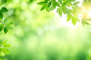 verde le foglie su un' soleggiato giorno. ai-generato foto