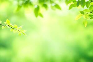 verde le foglie su un' soleggiato giorno. ai-generato foto