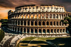 il colosseo nel Roma, Italia. ai-generato foto