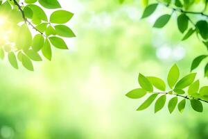 verde le foglie su un' soleggiato giorno. ai-generato foto