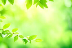 verde le foglie su un' soleggiato giorno. ai-generato foto