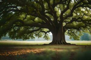 il quercia albero è il maggiore albero nel il mondo. ai-generato foto