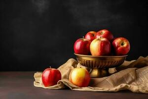 tradizionale cibo di ebraico nuovo anno vacanza di tradizione o religione. Rosh hashanah con copia spazio concetto di ai generato foto