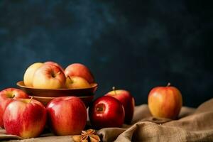 tradizionale cibo di ebraico nuovo anno vacanza di tradizione o religione. Rosh hashanah con copia spazio concetto di ai generato foto