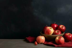 tradizionale cibo di ebraico nuovo anno vacanza di tradizione o religione. Rosh hashanah con copia spazio concetto di ai generato foto