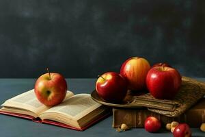 tradizionale cibo di ebraico nuovo anno vacanza di tradizione o religione. Rosh hashanah con copia spazio concetto di ai generato foto