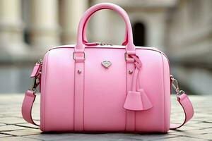 bellissimo eleganza e lusso moda donne borsetta o borsa. un' fascino femmina pelle mano fatto Borsa concetto di ai generato foto