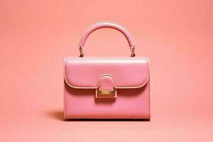 bellissimo eleganza e lusso moda donne borsetta o borsa. un' fascino femmina pelle mano fatto Borsa concetto di ai generato foto