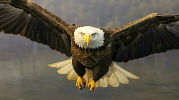 aquila liberamente volante sotto il luce del sole e blu cielo. predatore uccello a caccia nel safari est Africa concetto di ai generato foto