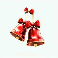 decorativo Natale ornamento con Natale d'oro campane o tintinnio campane. Natale decorazione concetto di ai generato foto