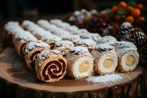 dolci svizzero rotoli pfeffernusse torta, ai generativo foto