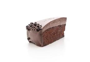 torta al cioccolato su sfondo bianco foto