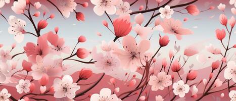 ciliegia fiorire sfondo con acquerello effetto. digitale illustrazione per il tuo design. ai generato. foto