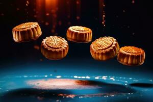 festivo mooncakes - culinario arte - generativo ai foto