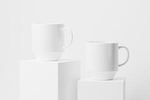 ceramica boccale tazza per caffè tè bianca vuoto 3d interpretazione modello foto