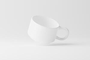 ceramica boccale tazza per caffè tè bianca vuoto 3d interpretazione modello foto