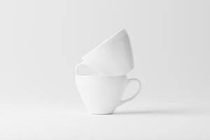 ceramica boccale tazza per caffè tè bianca vuoto 3d interpretazione modello foto