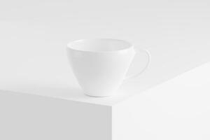 ceramica boccale tazza per caffè tè bianca vuoto 3d interpretazione modello foto