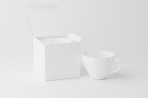 ceramica boccale tazza per caffè tè bianca vuoto 3d interpretazione modello foto