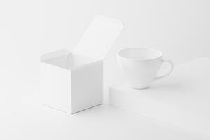 ceramica boccale tazza per caffè tè bianca vuoto 3d interpretazione modello foto