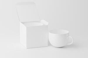 ceramica boccale tazza per caffè tè bianca vuoto 3d interpretazione modello foto