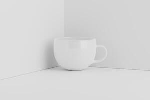 ceramica boccale tazza per caffè tè bianca vuoto 3d interpretazione modello foto