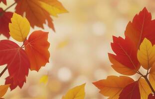 autunno le foglie con sfocatura sfondo ai generato foto