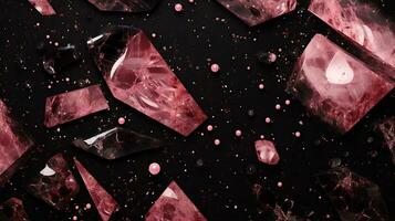 rosa luccica nero marmo textures isolato sfondo. rosa astratto marmorizzazione lusso sfondo struttura ai generato foto