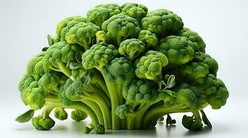 fresco biologico broccoli verdura isolato su bianca sfondo ai generato foto