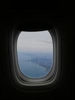 Chicago Land dalla finestra dell'aereo vista foto