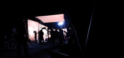 immagini silhouette della produzione video dietro le quinte o b-roll foto