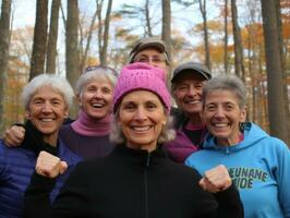 fotografia di donne chi sollevamento empower loro stessi ai generativo foto