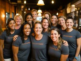 fotografia di donne chi sollevamento empower loro stessi ai generativo foto