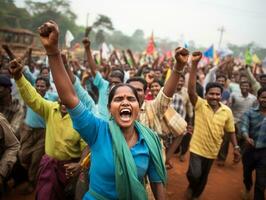 fotografia di donne chi sollevamento empower loro stessi ai generativo foto