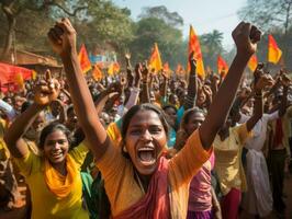 fotografia di donne chi sollevamento empower loro stessi ai generativo foto