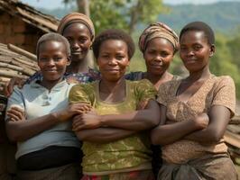 fotografia di donne chi sollevamento empower loro stessi ai generativo foto