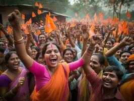 fotografia di donne chi sollevamento empower loro stessi ai generativo foto