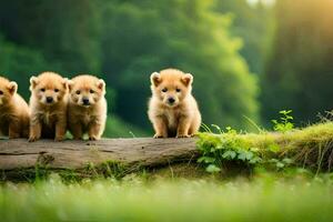 foto sfondo il foresta, cuccioli, cuccioli, cuccioli, cuccioli, cuccioli, cuccioli, cuccioli,. ai-generato