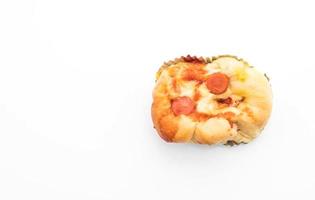 salsiccia maionese pane su sfondo bianco foto