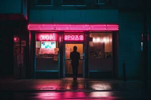 emotivo urto neon retrò stile fotografia di persone ai generativo foto