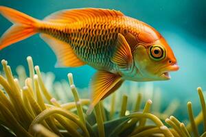 un' pesce con grande occhi e un' grande bocca. ai-generato foto