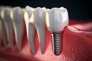 3d generato dentale denti implant.health concetto.creato con generativo ai tecnologia. foto