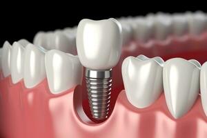 3d generato dentale denti implant.health concetto.creato con generativo ai tecnologia. foto