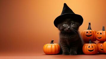 carino gatto ,Halloween tema su isolato sfondo.felice Halloween concetto.creato con generativo ai tecnologia foto