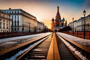 il rosso piazza nel Mosca, Russia. ai-generato foto