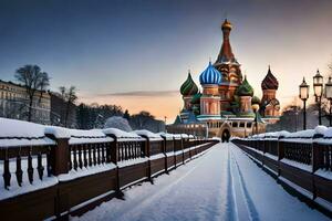 il rosso piazza nel Mosca, Russia. ai-generato foto