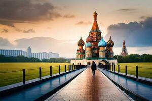 il rosso piazza nel Mosca, Russia. ai-generato foto